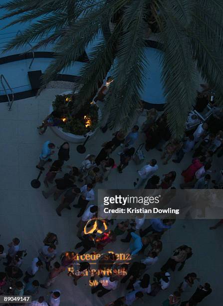 General view of atmosphere during the Mercedes-Benz Fashion Week Swim 2010 Offical Kick Off Party at The Raleigh on July 15, 2009 in Miami Beach, FL.