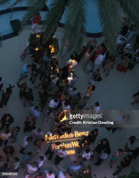 General view of atmosphere during the Mercedes-Benz Fashion Week Swim 2010 Offical Kick Off Party at The Raleigh on July 15, 2009 in Miami Beach, FL.
