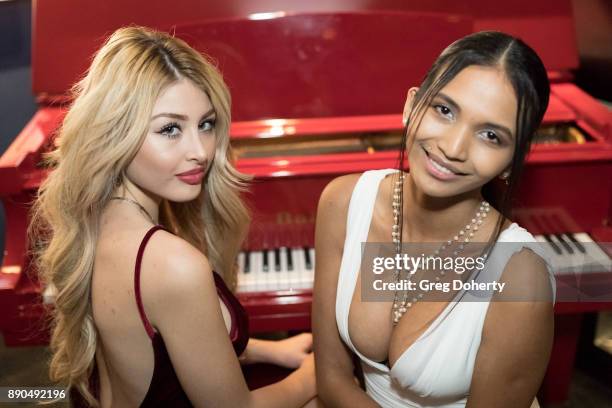 Models Kristina Menissov and Darian Dali attend the Fashionisers.com Presents The Los Angeles Debut Of Lecoanet Hemant At "One Night In Paris" at...
