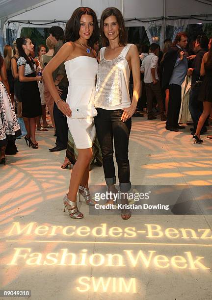 Orbit spokesperson Raquel, Chica Orbit and actress Perrey Reeves attend the Mercedes-Benz Fashion Week Swim 2010 Offical Kick Off Party at The...