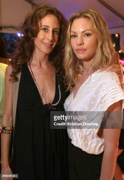 Designer Mara Hoffman and Klee van Schoonhoven attend the Mercedes-Benz Fashion Week Swim 2010 Offical Kick Off Party at The Raleigh on July 15, 2009...