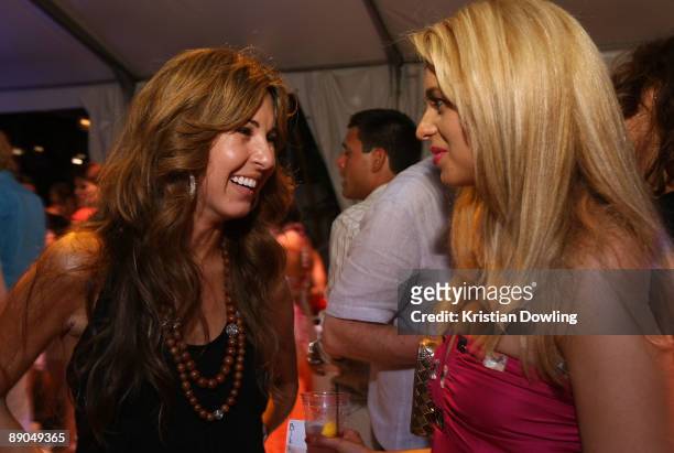 Designer Mara Hoffman and guest attend the Mercedes-Benz Fashion Week Swim 2010 Offical Kick Off Party at The Raleigh on July 15, 2009 in Miami...