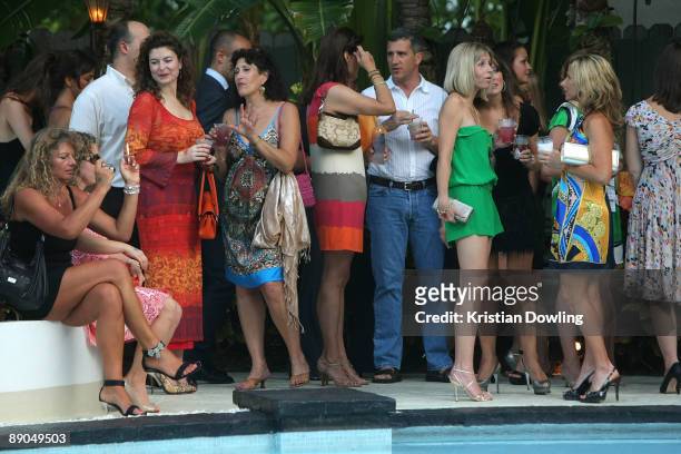 Guests attend the Mercedes-Benz Fashion Week Swim 2010 Offical Kick Off Party at The Raleigh on July 15, 2009 in Miami Beach, FL.