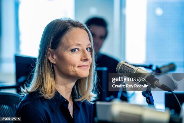 Jodie Foster visits 'Andy Cohen Live' hosted by Andy Cohen on his exclusive SiriusXM channel Radio Andy at SiriusXM Studios on December 11, 2017 in...