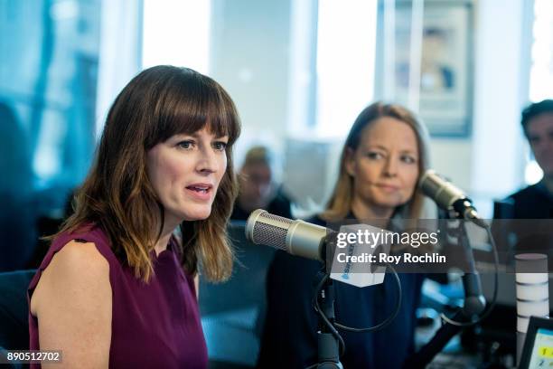 Rosemarie DeWitt and Jodie Foster visit 'Andy Cohen Live' hosted by Andy Cohen on his exclusive SiriusXM channel Radio Andy at SiriusXM Studios on...