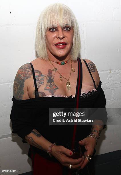 Musician Genesis P-Orridge attends M.A.C Cosmetics' private artists' studio tour at Richard Phillips Studio on July 15, 2009 in New York City.