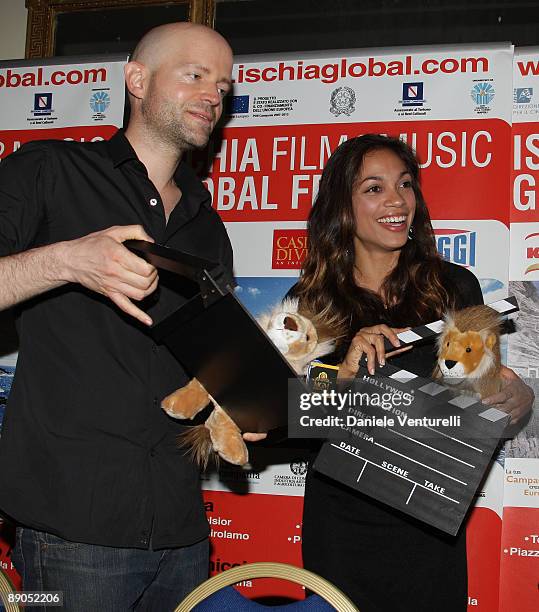 Mark Forster and Rosario Dawson attend day four of the Ischia Global Film And Music Festival on July 15, 2009 in Ischia, Italy.