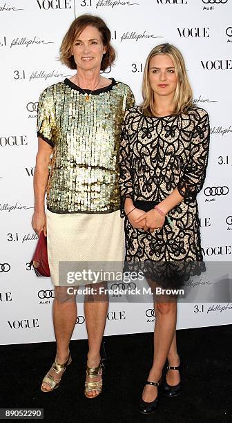 Vogue's west editor Lisa Love and her daughter attend Vogue's one year anniversary party at the Phillip Lim Los Angeles store on July 15, 2009 in...