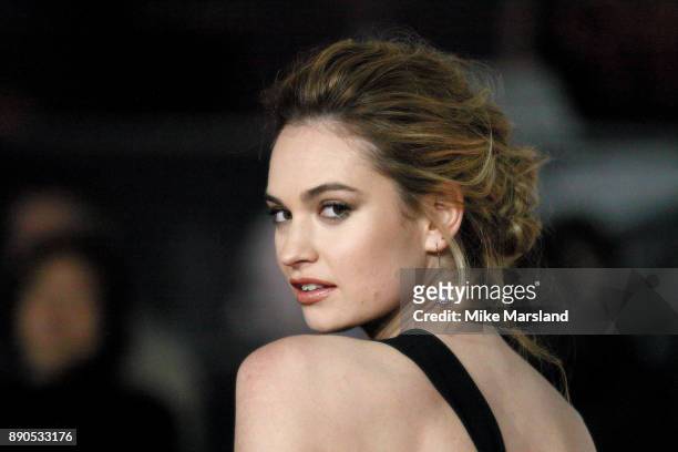 Lily James attends the 'Darkest Hour' UK premiere at Odeon Leicester Square on December 11, 2017 in London, England.