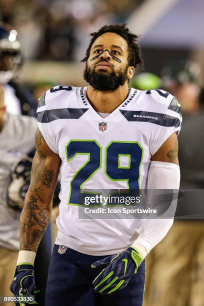 Seattle Seahawks safety Earl Thomas looks on during the game between the Seattle Seahawks and the Jacksonville Jaguars on December 10, 2017 at...