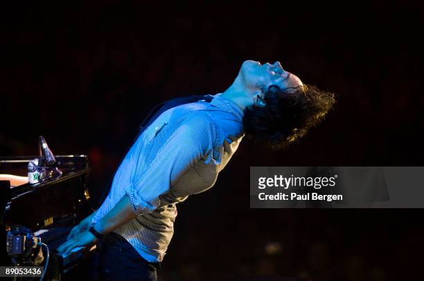Britsh jazz singer Jamie Cullum performs on stage on the last day of the North Sea Jazz Festival on July 12, 2009 in Rotterdam, Netherlands.