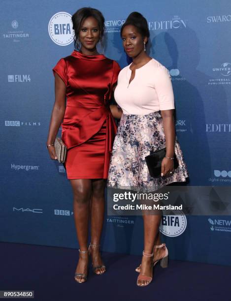 Nominees for Best British Short Film actress Moyo Akande and actress/writer Morayo Akande of the film "1745" attends the British Independent Film...