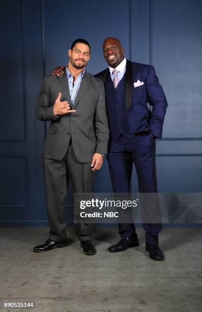 NBCUniversal Cable Entertainment Upfront at the Javits Center in New York City on Thursday, May 14, 2015" -- Pictured: Roman Reigns, Titus O'Neil --