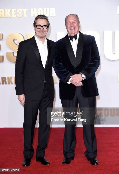 Gary Oldman and Randolph Spencer-Churchill attend the 'Darkest Hour' UK premiere at Odeon Leicester Square on December 11, 2017 in London, England.