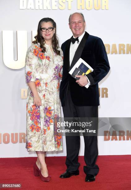 Gisele Schmidt and Randolph Spencer-Churchill attend the 'Darkest Hour' UK premiere at Odeon Leicester Square on December 11, 2017 in London, England.