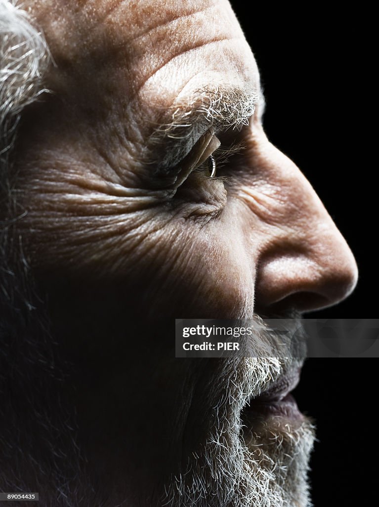 Profile of mature man