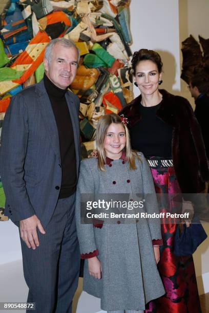 Emmanuel Schreder, Adriana Abascal and their daughter Jimena attend the Cesar Retrospective at Centre Pompidou on December 11, 2017 in Paris, France.