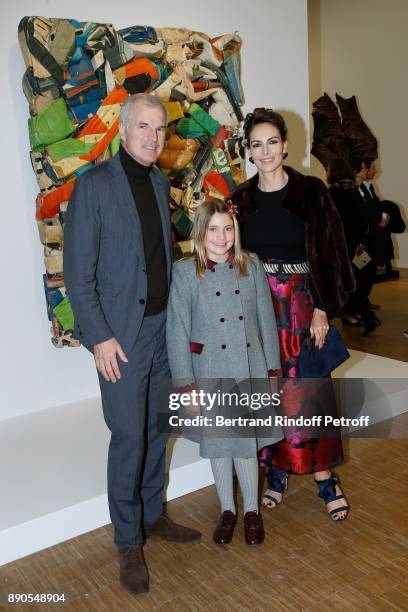 Emmanuel Schreder, Adriana Abascal and their daughter Jimena attend the Cesar Retrospective at Centre Pompidou on December 11, 2017 in Paris, France.