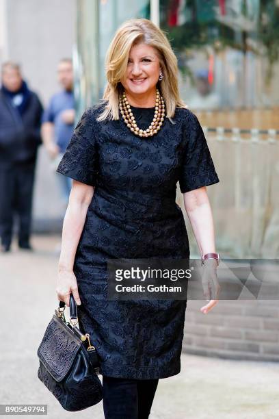 Arianna Huffington is seen in Midtown on December 11, 2017 in New York City.