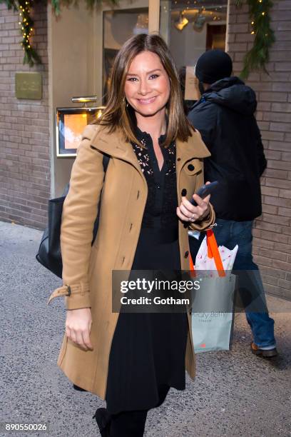 Rebecca Jarvis is seen in Midtown on December 11, 2017 in New York City.