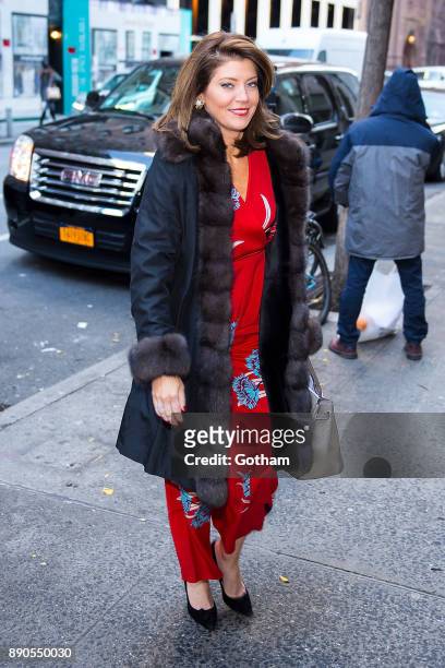 Norah O'Donnell is seen in Midtown on December 11, 2017 in New York City.