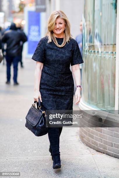 Arianna Huffington is seen in Midtown on December 11, 2017 in New York City.