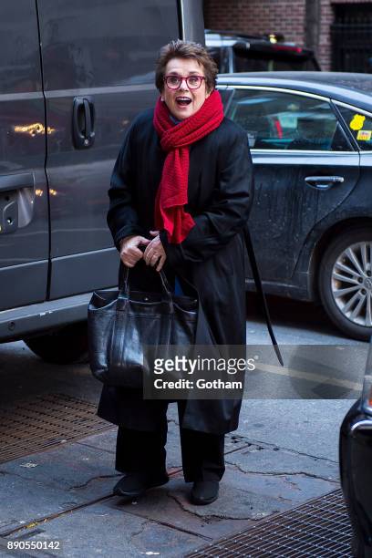 Billie Jean King is seen in Midtown on December 11, 2017 in New York City.
