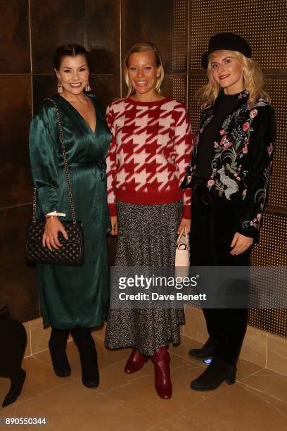 Imogen Thomas, Lucy Tregubenko and Charlotte Fox attend a special screening of "Finding Your Feet" at The May Fair Hotel on December 11, 2017 in...