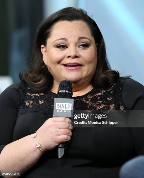 Actress and singer Keala Settle discusses "The Greatest Showman" at Build Studio on December 11, 2017 in New York City.