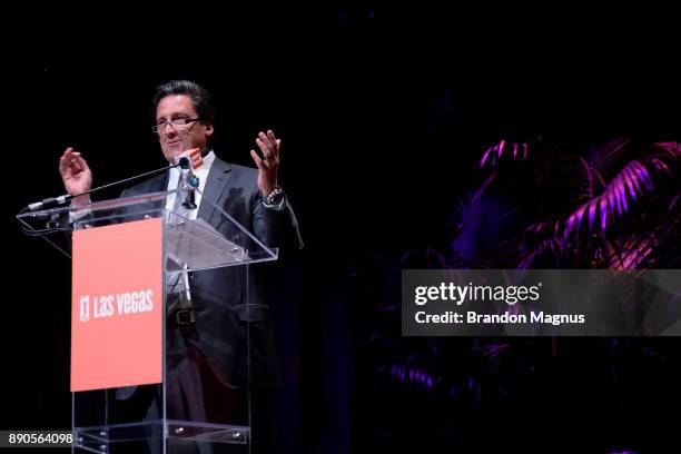 Resorts International President Bill Hornbuckle speaks during a news conference as the WNBA and MGM Resorts International announce the Las Vegas Aces...