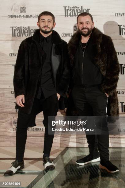 Felix Sabroso and Jau Fornes attend the 'Conde Nast Traveler Gastronomic and Wine Guide' photocall at Florida Retiro on December 11, 2017 in Madrid,...