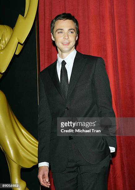Actor Jim Parsons looks on during the nomination announcement for the 61st Primetime Emmy Awards held at the Academy of Television Arts & Sciences on...