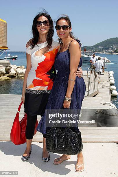 Maria Grazia Cucinotta and Rosario Dawson attend day five of the Ischia Global Film And Music Festival on July 16, 2009 in Ischia, Italy.