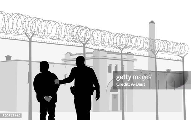 illustrations, cliparts, dessins animés et icônes de personnel de sécurité de la prison - malfaiteur