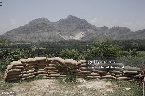 The valley of Buner is pictured from a Military outpost on July 16, 2009 near Dagar in Buner, Pakistan. Thousands of Pakistani IDPs have started...