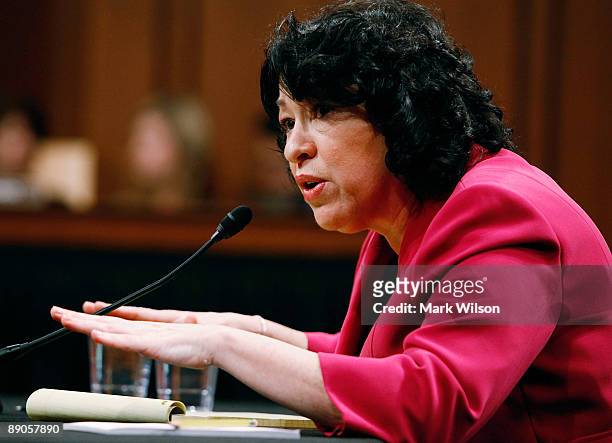 Supreme Court nominee Judge Sonia Sotomayor testifies on the fourth day of confirmation hearings before the Senate Judiciary Committee July 16, 2009...