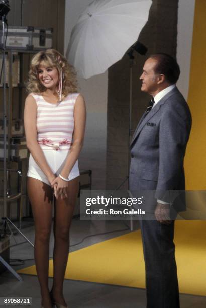 Actress Teri Copley and comedian Bob Hope attending the taping of "Bob Hope's Spring Fling" on April 5, 1981 at NBC TV Studios in Burbank, California.