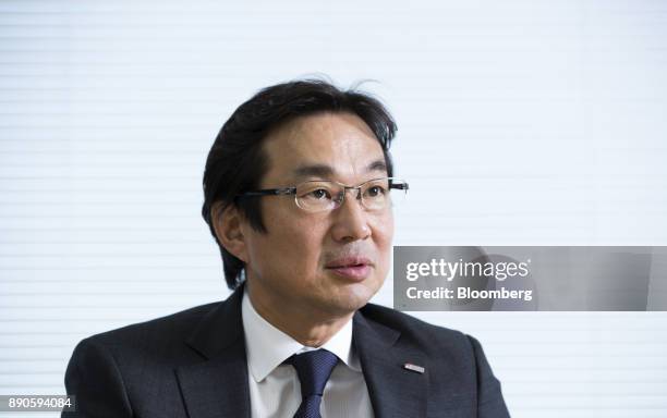 Atsuhiko Hirano, chief executive officer of Solar Frontier K.K., speaks during an interview in Tokyo, Japan, on Wednesday, Dec. 6, 2017. Solar...