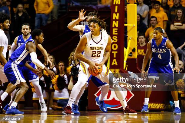 Minnesota Golden Gophers center Reggie Lynch in action in the 1st half during the regular season game between the Drake Bulldogs and the Minnesota...