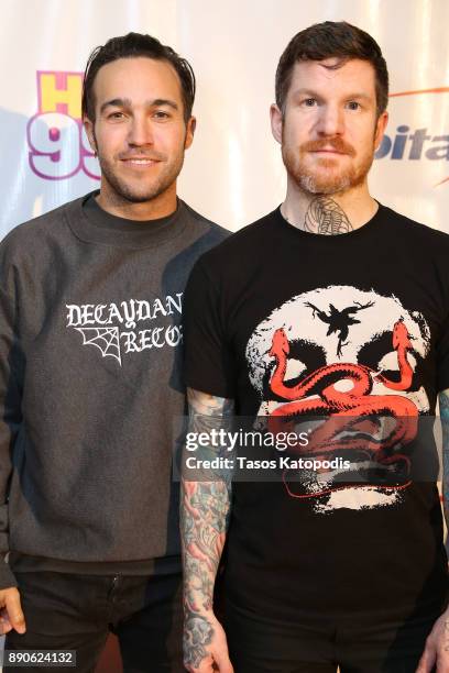 Pete Wentz and Andy Hurley of Fall Out Boy attend Hot 99.5's Jingle Ball 2017 Presented by Capital One at Capital One Arena on December 11, 2017 in...