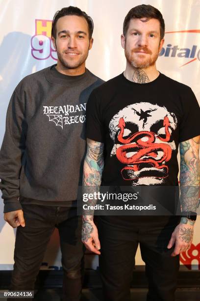 Pete Wentz and Andy Hurley of Fall Out Boy attend Hot 99.5's Jingle Ball 2017 Presented by Capital One at Capital One Arena on December 11, 2017 in...