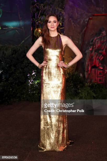 Karen Gillan attends the premiere of Columbia Pictures' "Jumanji: Welcome To The Jungle" on December 11, 2017 in Hollywood, California.