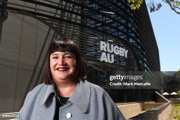 Newly appointed Rugby Australia Chief Executive Officer Raelene Castle poses during a press conference at the Rugby Australia Building on December...