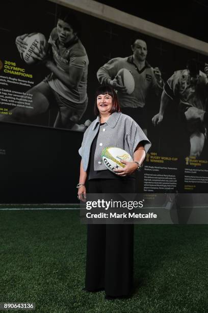 Newly appointed Rugby Australia Chief Executive Officer Raelene Castle poses during a press conference at the Rugby Australia Building on December...