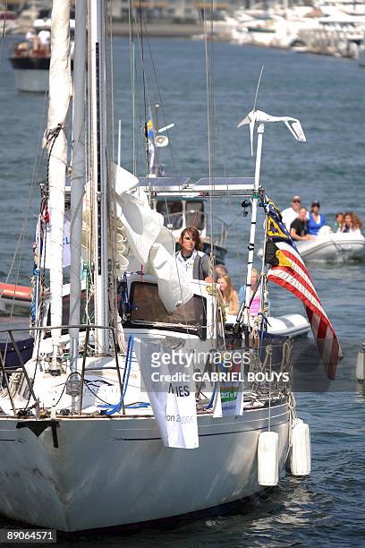 Zac Sunderland of the US arrives at Marina Del Rey, California, on July 2009. The 17-year-old teenager became the youngest person to circumnavigate...