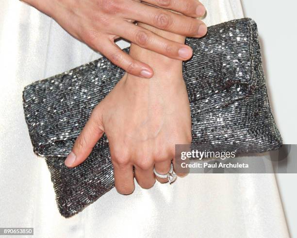 Actress Grace Park ,Handbag Detail / Jewelry Detail, attends the 16th annual Unforgettable Gala at The Beverly Hilton Hotel on December 9, 2017 in...