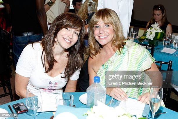 Mary Fanaro and L Space designer Monica Wise attend the launch of Mercedes-Benz 2010 E-Class during Mercedes-Benz Fashion Week Swim at The Raleigh on...