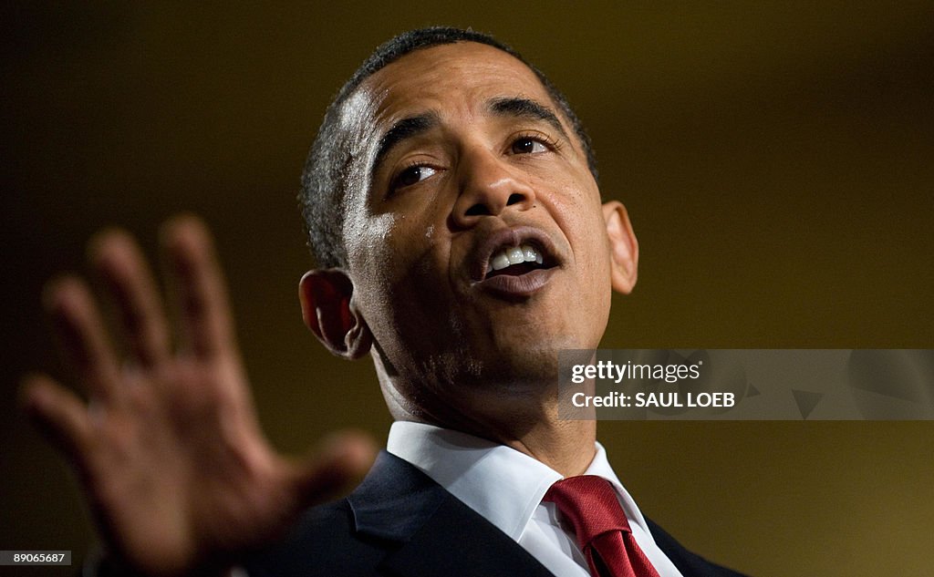 US President Barack Obama speaks during