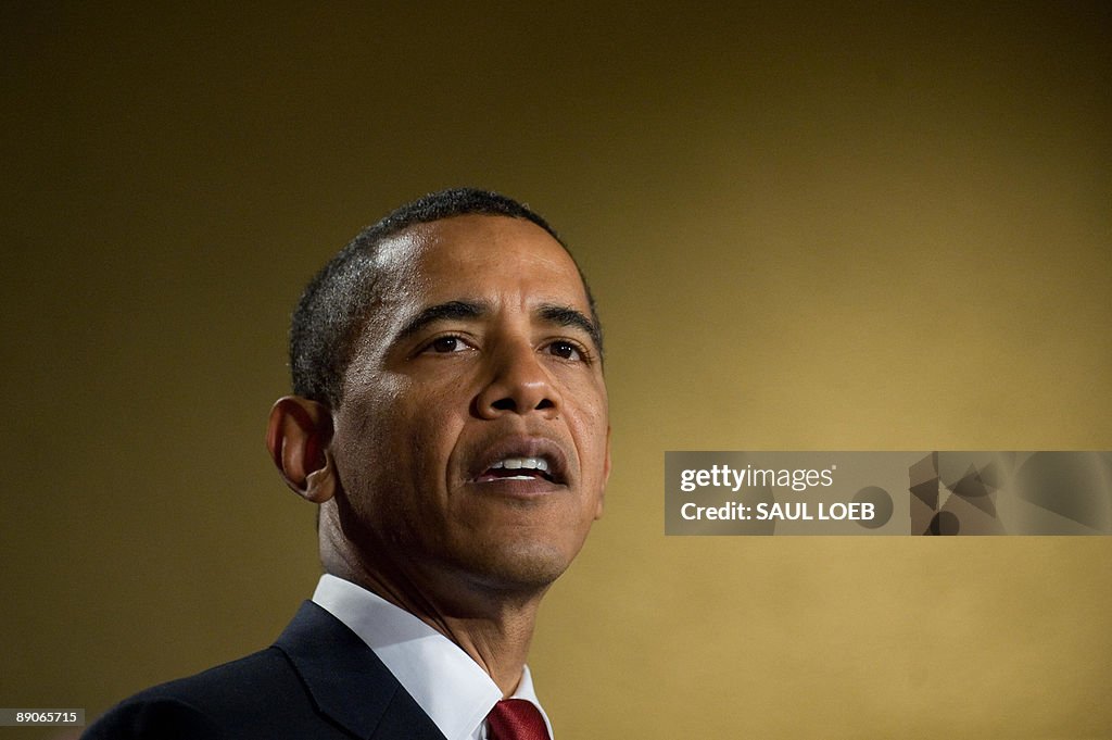 US President Barack Obama speaks during