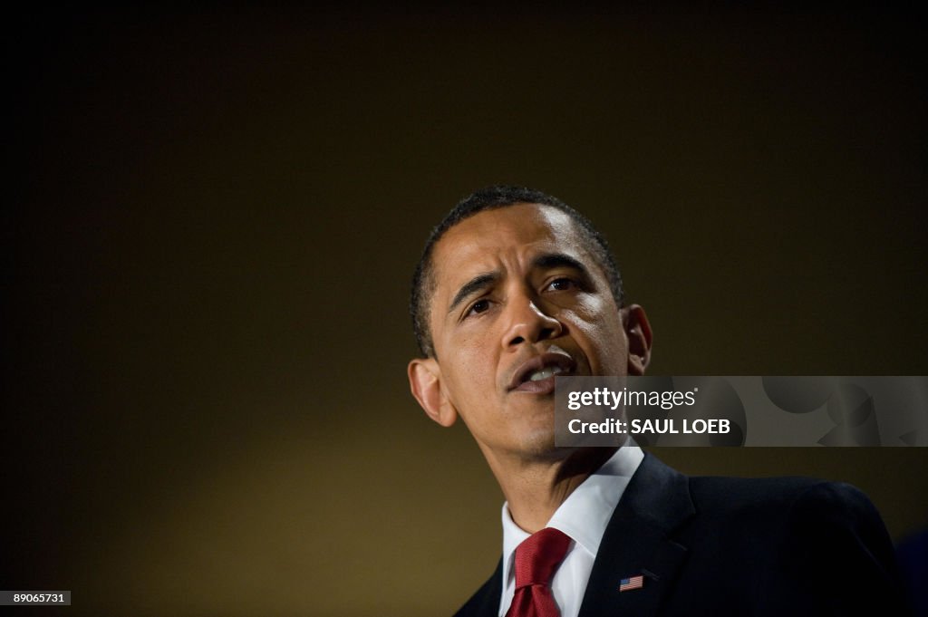 US President Barack Obama speaks during